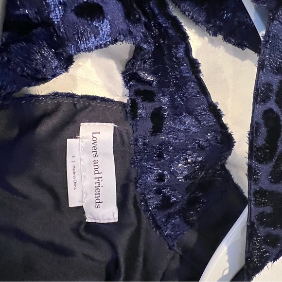 Lovers + Friends Deep Blue Velvet Bodysuit size S - Picture 5 of 6